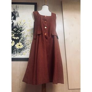 True Vintage 70's 'Rust' Jumper Dress NEW TO CLOSET